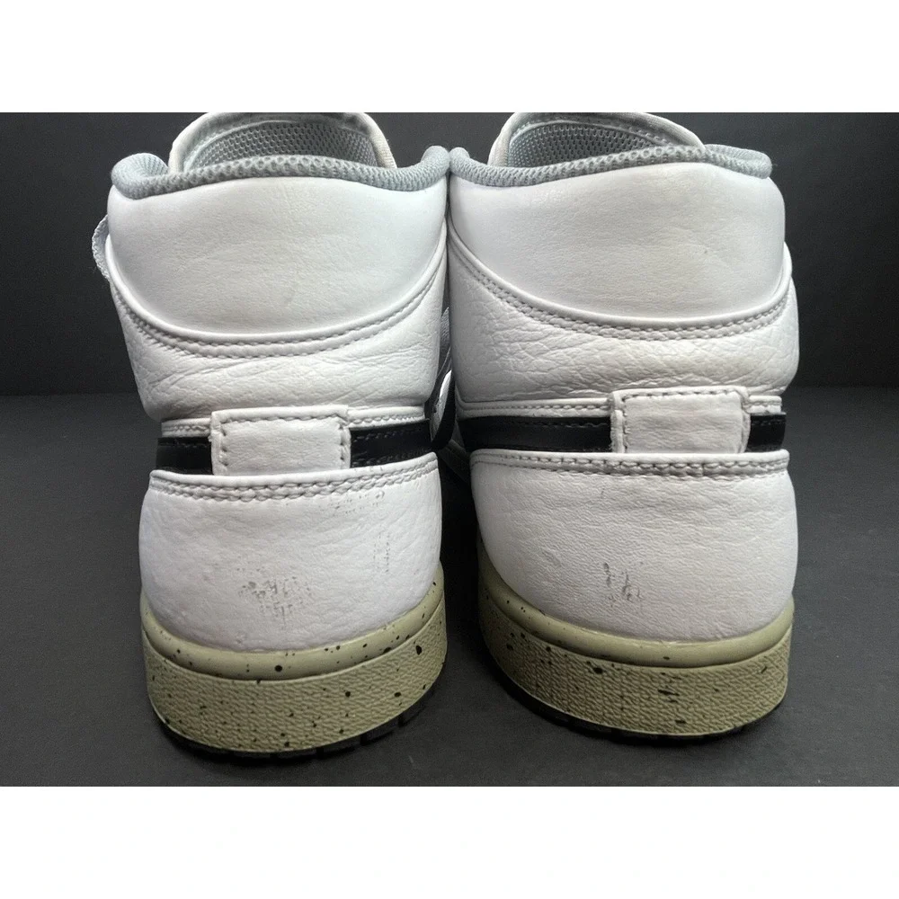 Air Jordan 1 Mid White Cement Men's Size 8 Sneakers 554724-115 Leather Nike
